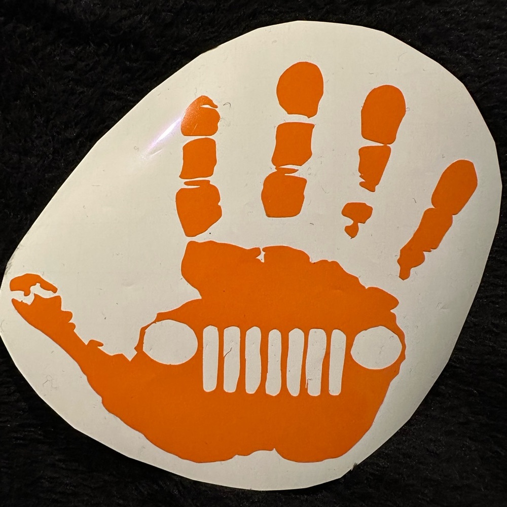 Jeep Logo Hand Print Decal Sticker